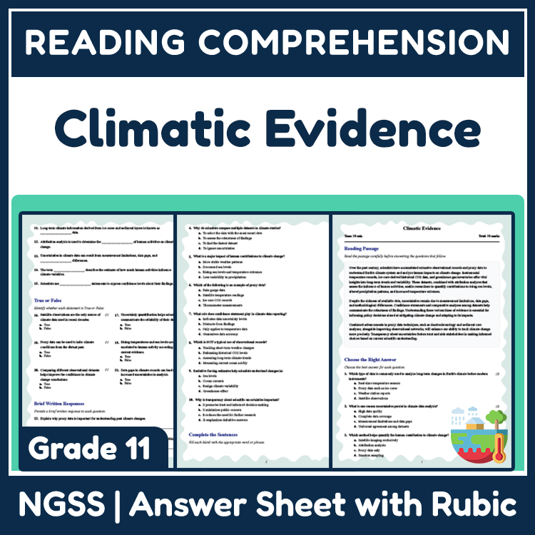 Grade 11 Science reading worksheets worksheet — Grade 11 Science | Climatic Evidence Reading Worksheet (PDF + Answer Key)…