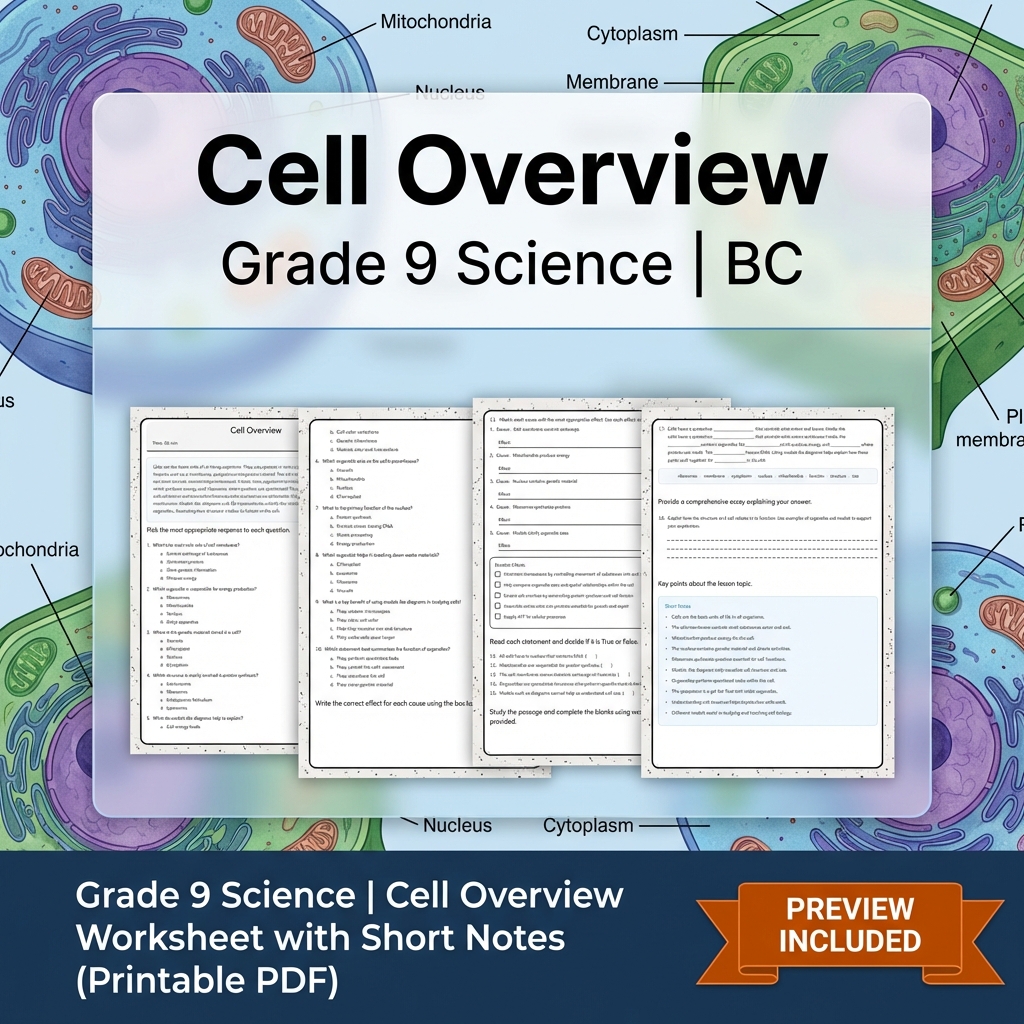 Grade 9 Science Full Year Bundle | BC Framework Students Practice — included worksheet 48