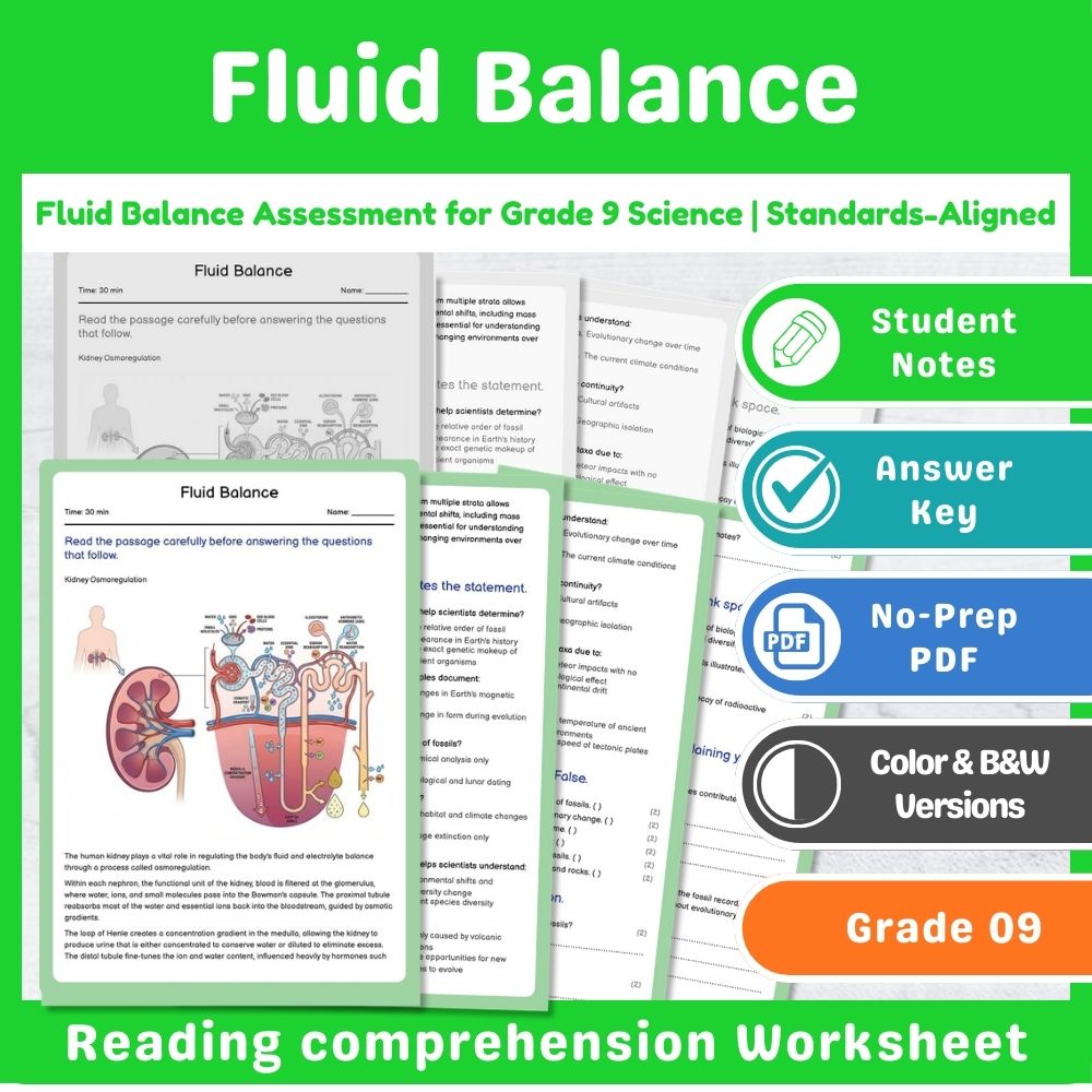 Grade 9 Science | Biological Systems Assessment – BC Standards-Aligned Unit — included worksheet 15