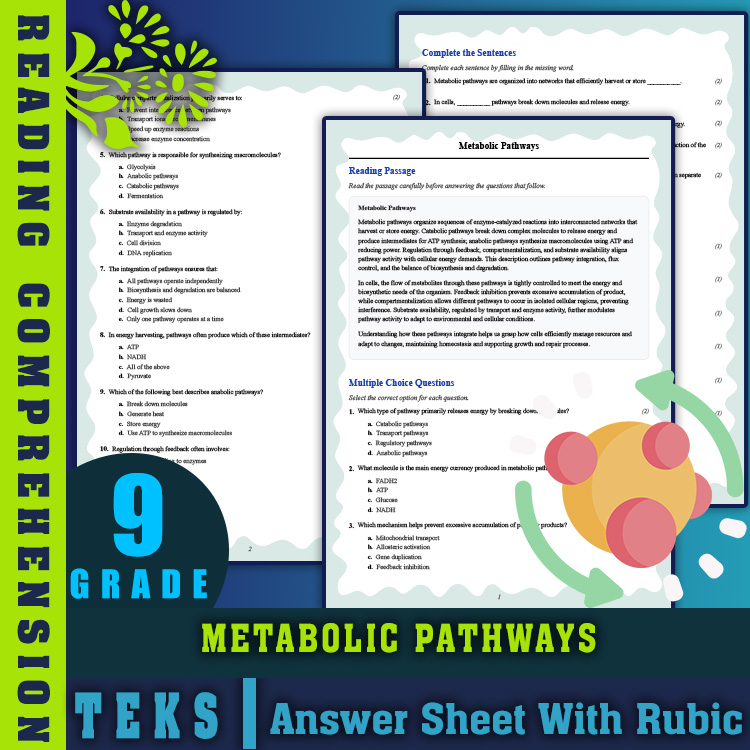 Grade 9 Science reading worksheets worksheet — 9th Grade Science | Metabolic Pathways Reading Worksheet & Answer Key PDF —…