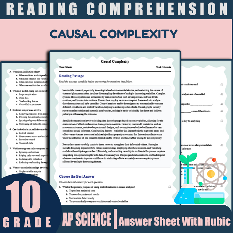Grade 10 Science reading worksheets worksheet — 10th Grade Science | Causal Complexity Reading Worksheet & Answer Key (PDF…