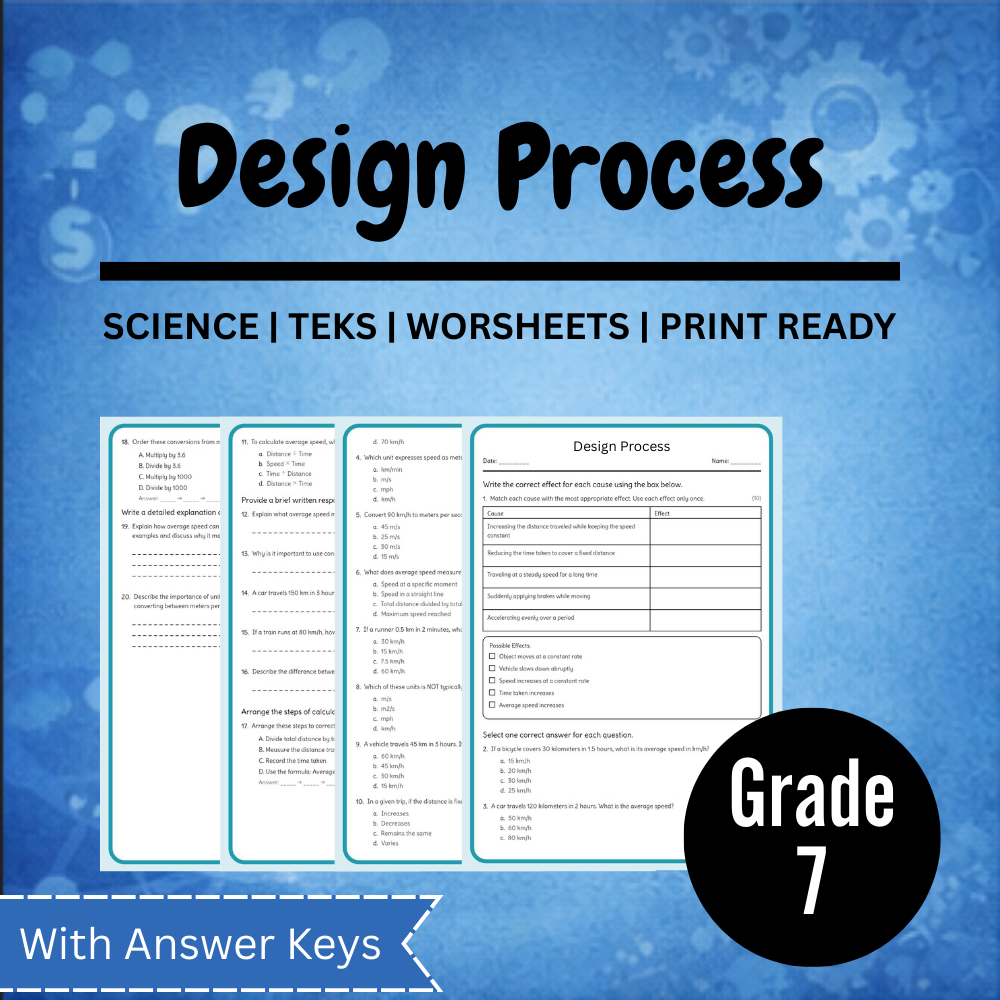 Grade 7 Science Worksheet Bundle – Ecosystems, Atomic Structure & Forces (TEKS Aligned) — included worksheet 44