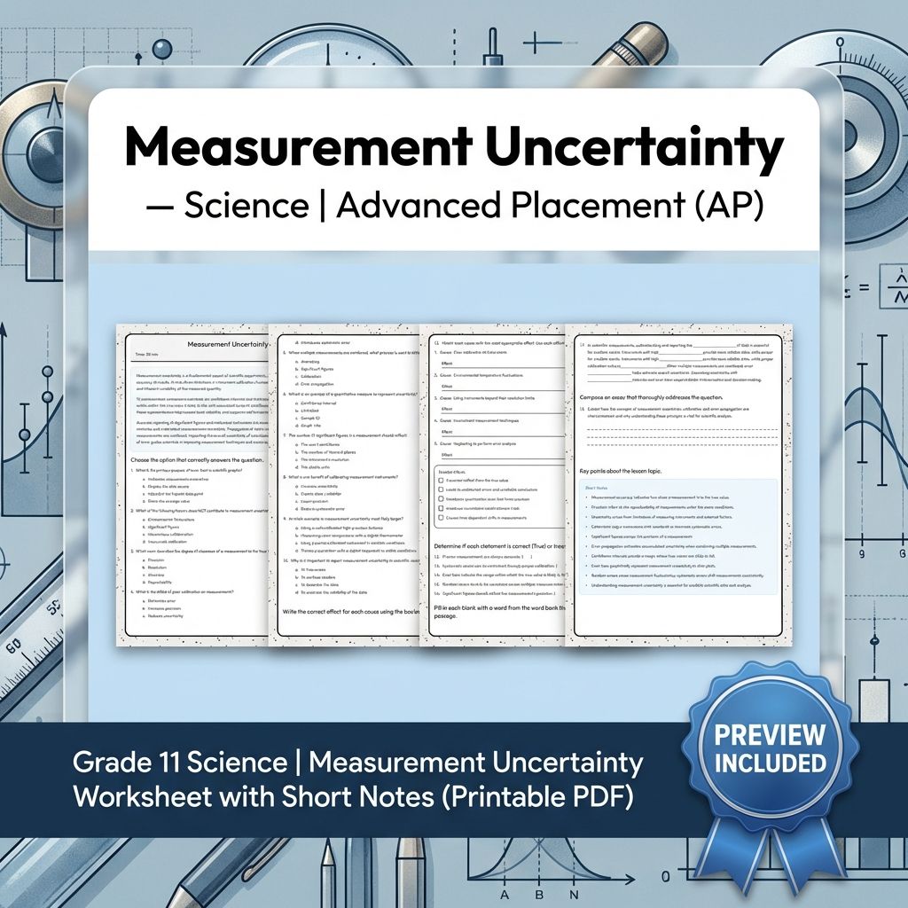 Grade 11 Science Unit Bundle | Data Analysis & Scientific Reasoning Worksheets — included worksheet 8