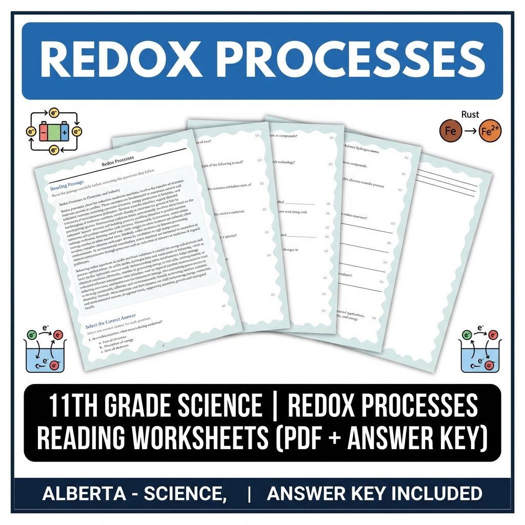 11th Grade Science | Redox Processes Reading Worksheets (PDF + Answer Key)