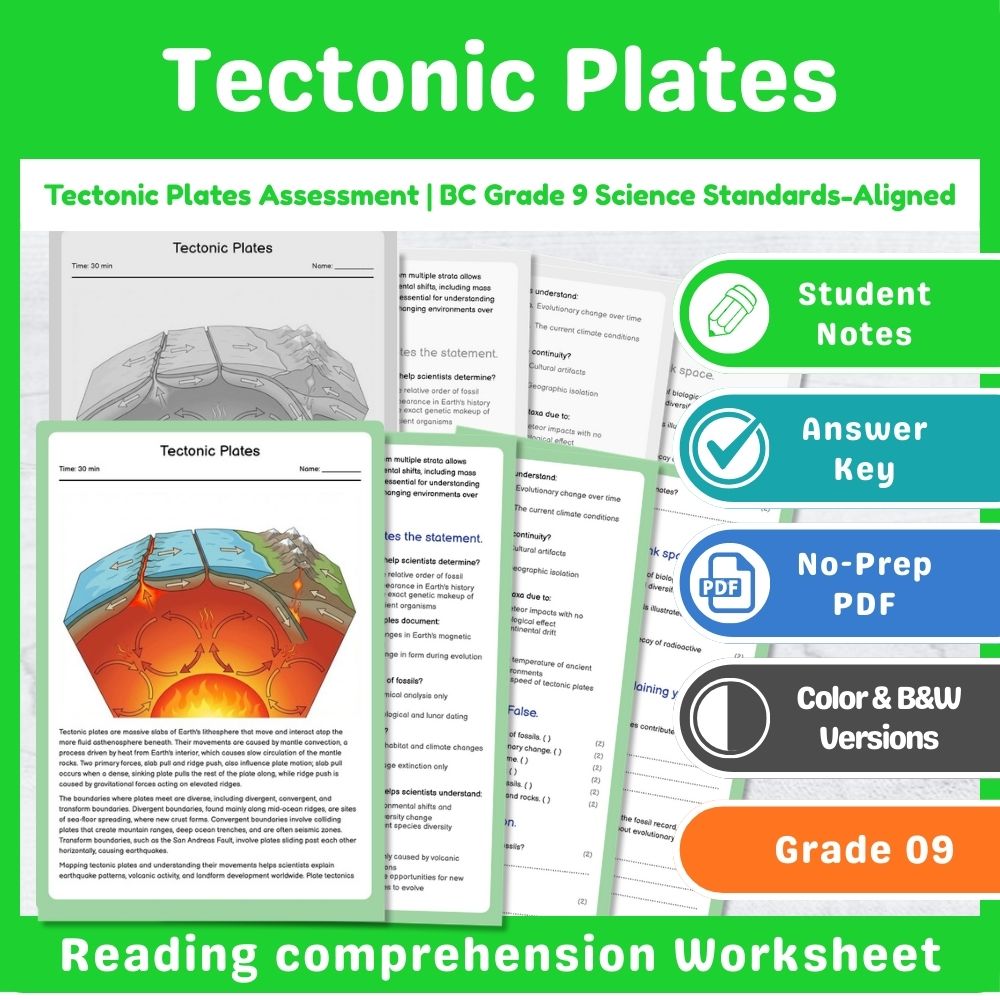 Grade 9 Science Mini Bundle – Earth & Space Assessment & Activities — included worksheet 15
