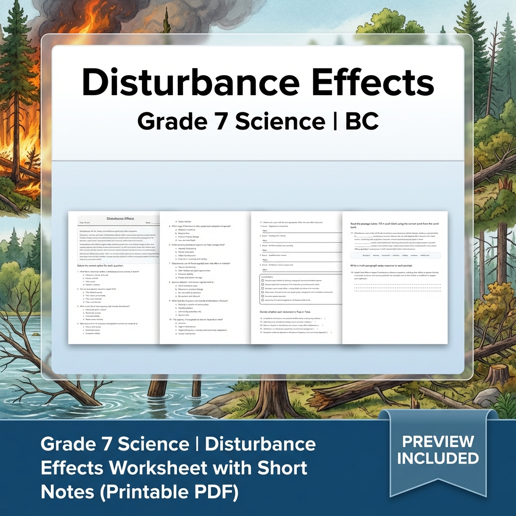 Grade 7 Science Full Year Bundle Ecosystems, Cells & Earth Processes Worksheets — included worksheet 42