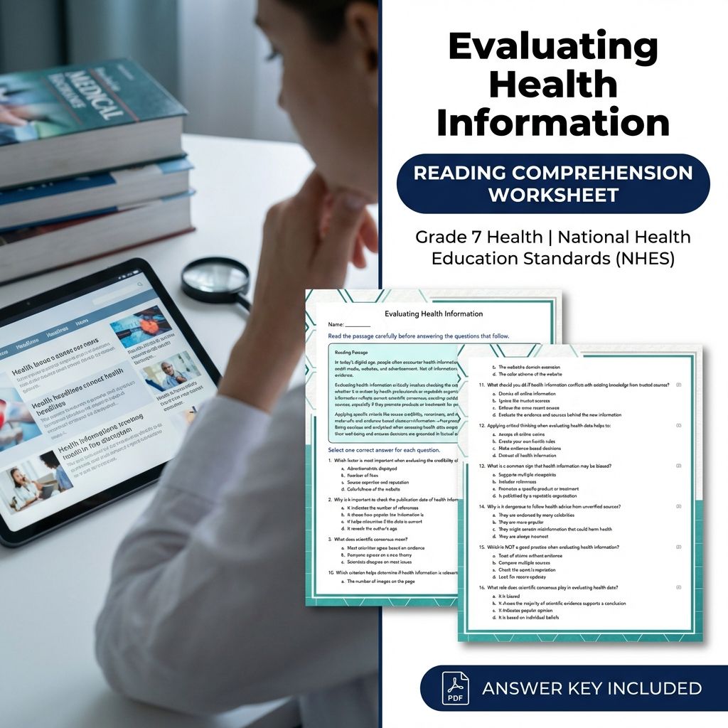 Grade 7 Health Curriculum Bundle | Body Systems, Digital Literacy & Wellness Worksheets — included worksheet 27