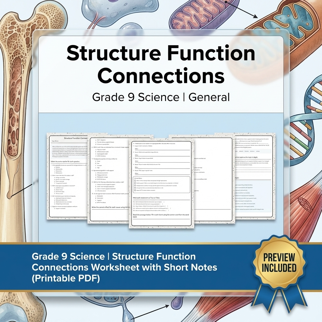 Grade 9 Science Data & Model Reasoning Full-Year Bundle: General Framework — included worksheet 30