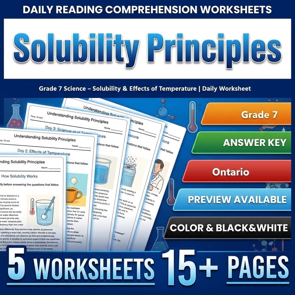 Grade 7 Science Bundle – Ontario Daily Worksheets for Comprehensive Study — included worksheet 48