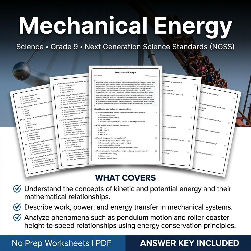 Grade 9 Science Worksheet Bundle | Physics, Biology, Earth & Energy Topics — included worksheet 49