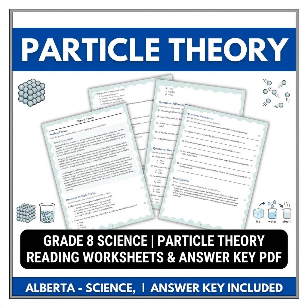 Grade 8 Science | Particle Theory Reading Worksheets & Answer Key PDF
