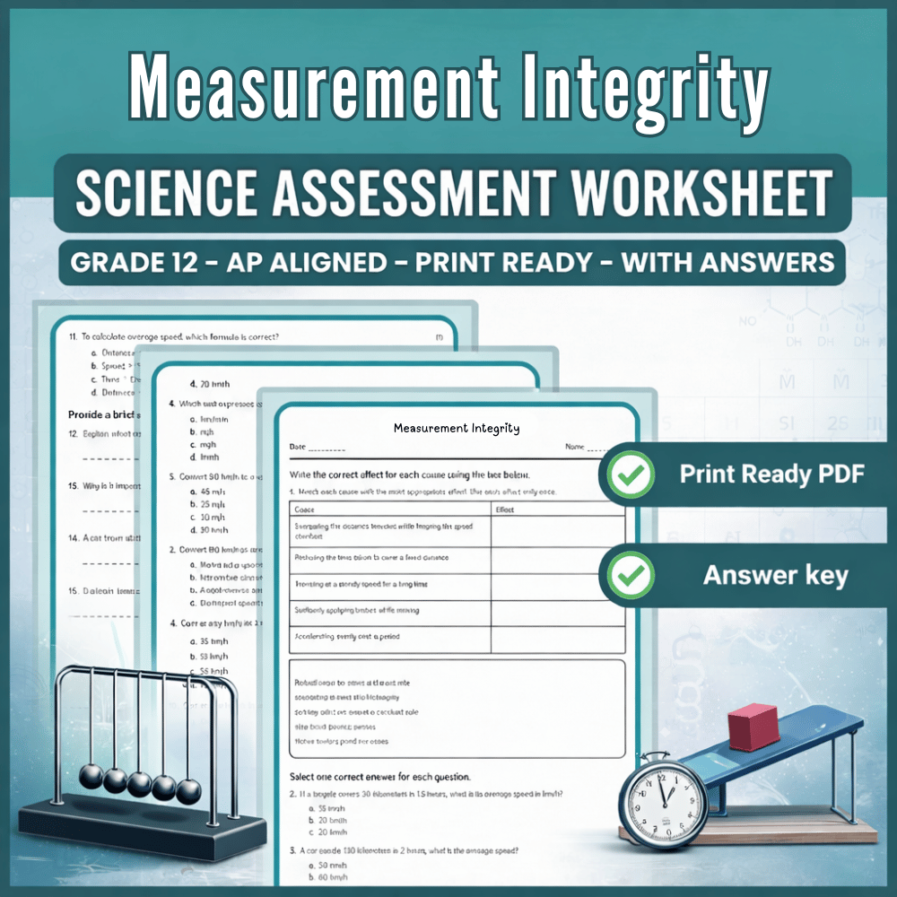 Grade 12 Science | Measurement Integrity Worksheet (AP Standards) (PDF)