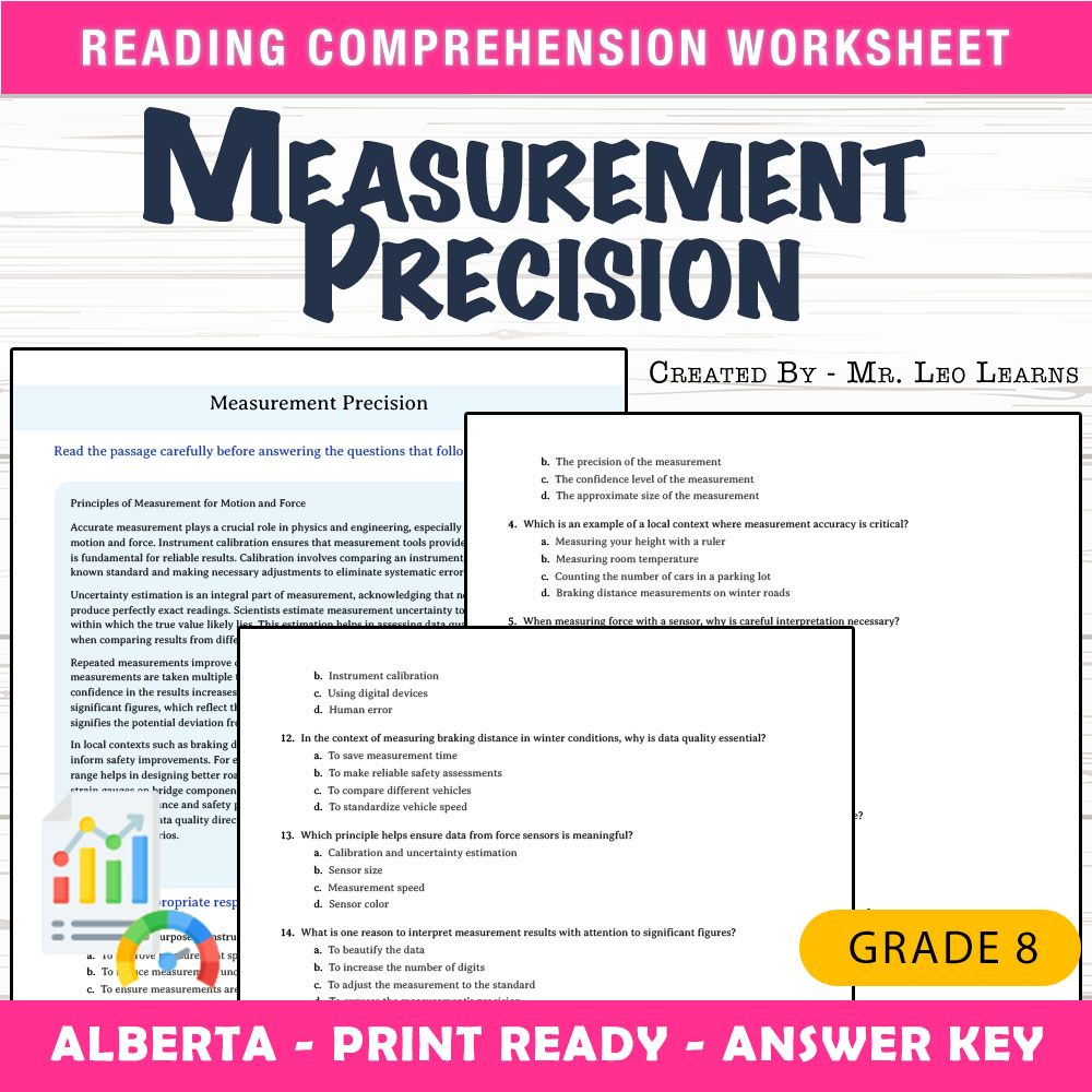Grade 8 Science worksheet mcq paper worksheet — Grade 8 Science — Measurement Precision Worksheet for Mastery — page 1