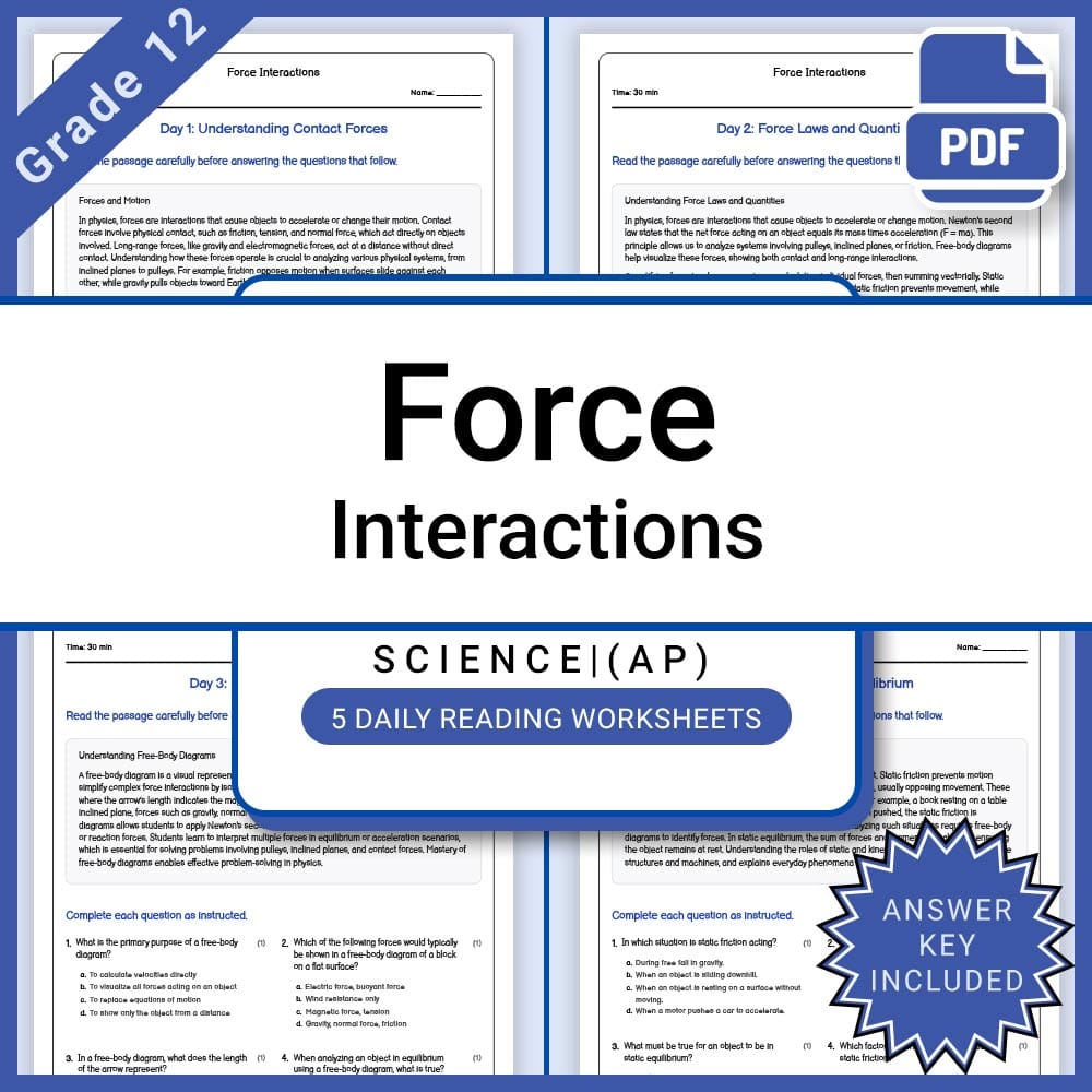 Grade 12 Physics Principles Lesson Bundle – AP Science Curriculum — included worksheet 11