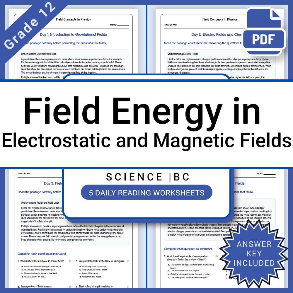 Grade 12 Science Lesson Group | Physics, Energy, Waves & Electromagnetism — included worksheet 14