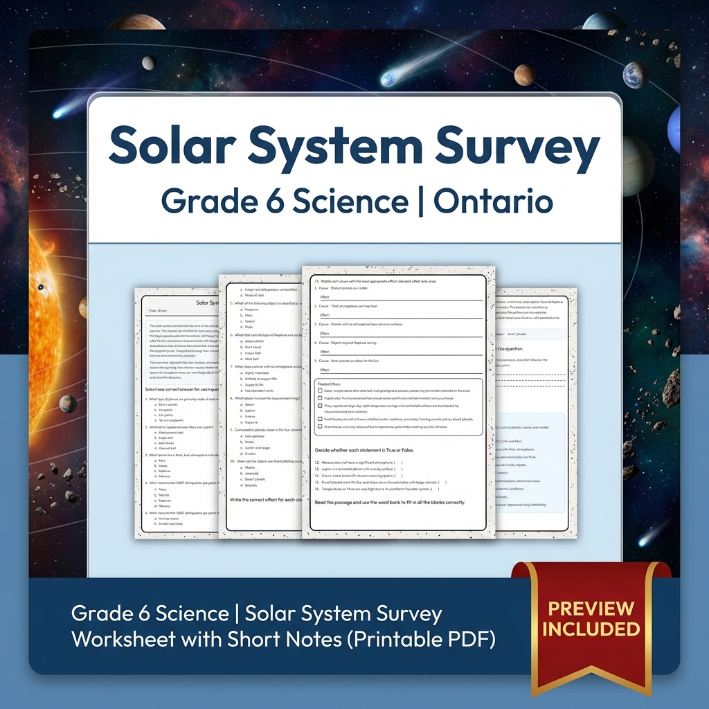 Grade 6 Science Lesson Group Bundle – Ontario Curriculum Worksheets — included worksheet 10