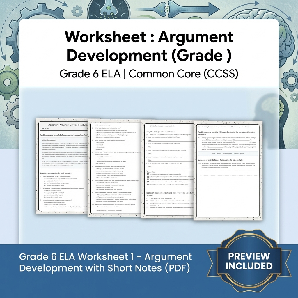 Grade 6 ELA Reading, Writing, & Grammar Full-Year Bundle (Common Core CCSS) — included worksheet 33