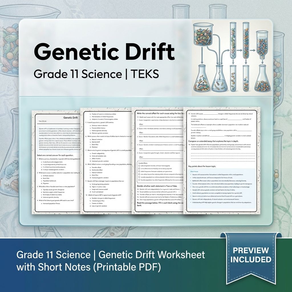 Grade 11 Science Worksheet Bundle | Genetics, Evolution & Human Body (PDF) — included worksheet 48