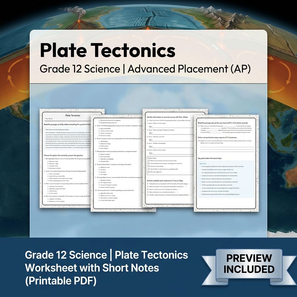 Grade 12 Science Unit Bundle: Earth Systems, Climate & Tectonics Worksheet Pack — included worksheet 9