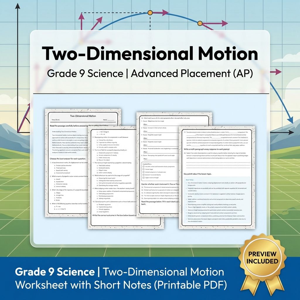 Grade 9 Science Motion & Force Unit Worksheet Bundle (PDF Download) — included worksheet 3
