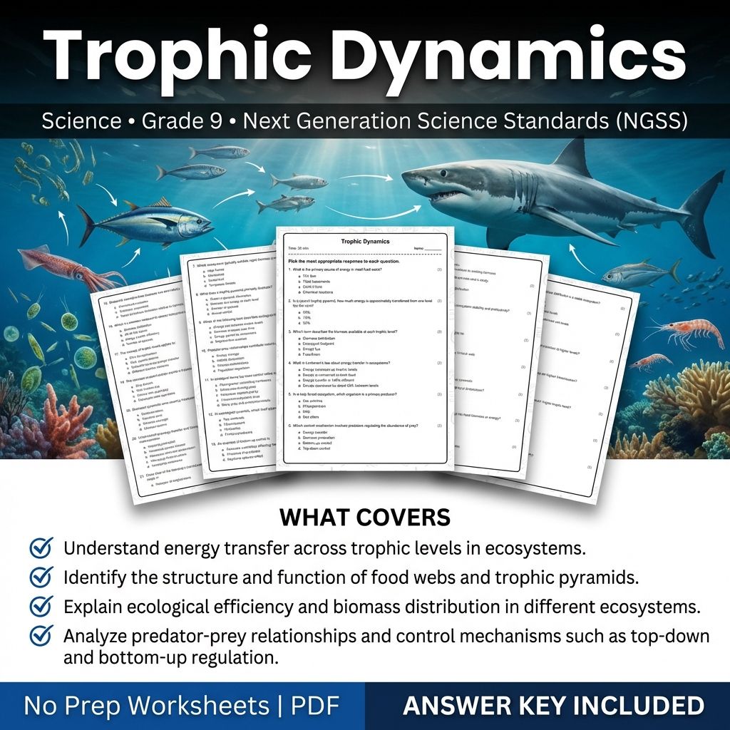 Grade 9 Science Worksheet Bundle | Physics, Biology, Earth & Energy Topics — included worksheet 50