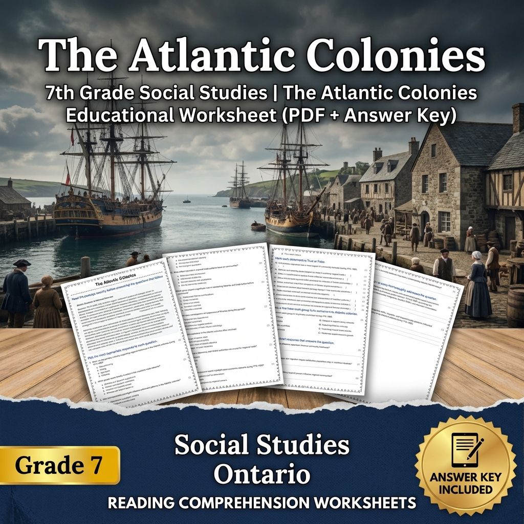 7th Grade Social Studies | The Atlantic Colonies Educational (PDF + Answer Key)
