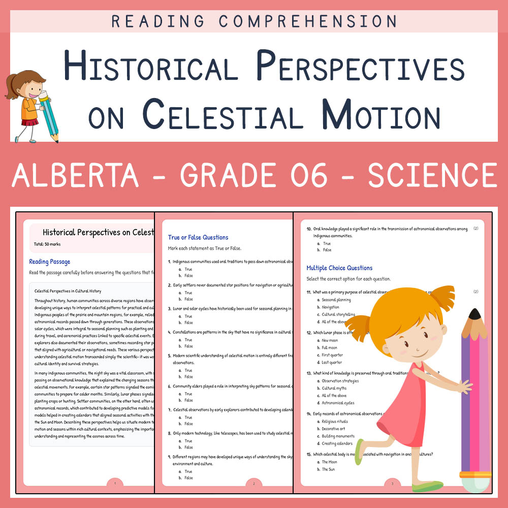 Grade 6 Science worksheet elena worksheet — Grade 6 Science | Historical Perspectives on Celestial Motion | Alberta — page 1
