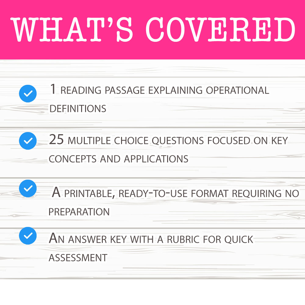 Grade 6 Science worksheet mcq paper worksheet — Grade 6 Science — Operational Definitions Worksheet for Mastery — page 2