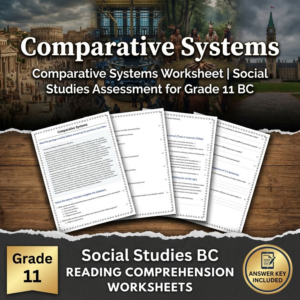 Comparative Systems Worksheet | Social Studies Assessment for Grade 11 BC