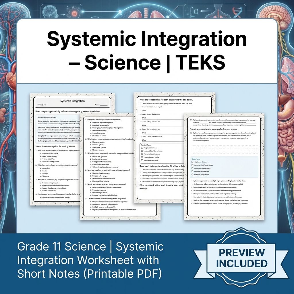 Grade 11 Science Worksheet Bundle | Genetics, Evolution & Human Body (PDF) — included worksheet 49
