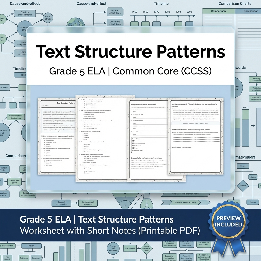 Grade 5 Reading & Text Evidence ELA Lesson Bundle | Common Core (CCSS) — included worksheet 8