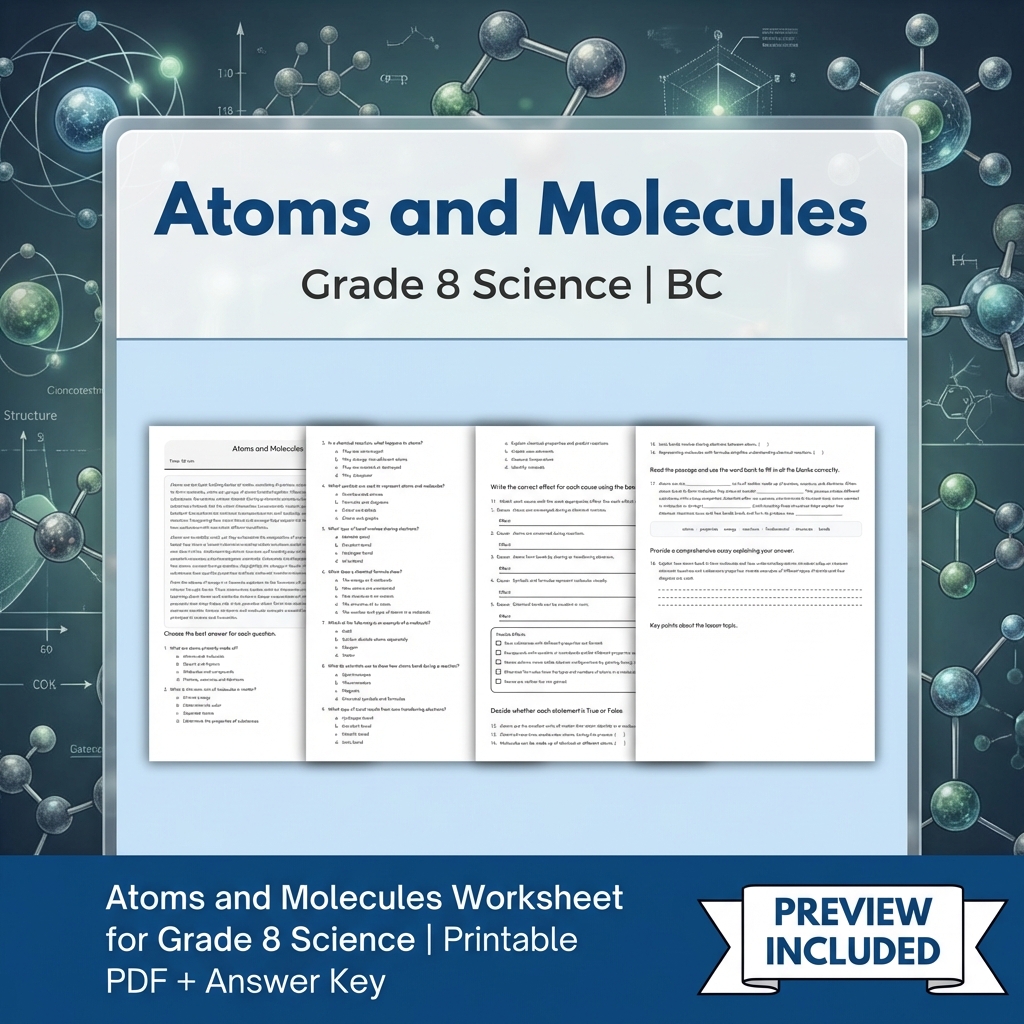 Grade 8 Science Full Year Bundle | Cell Biology, Ecosystems & Conservation — included worksheet 50