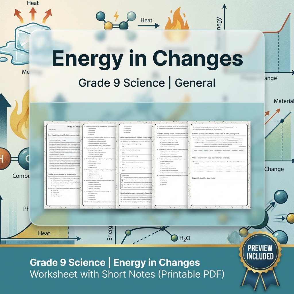 Grade 9 Science Data & Model Reasoning Full-Year Bundle: General Framework — included worksheet 31