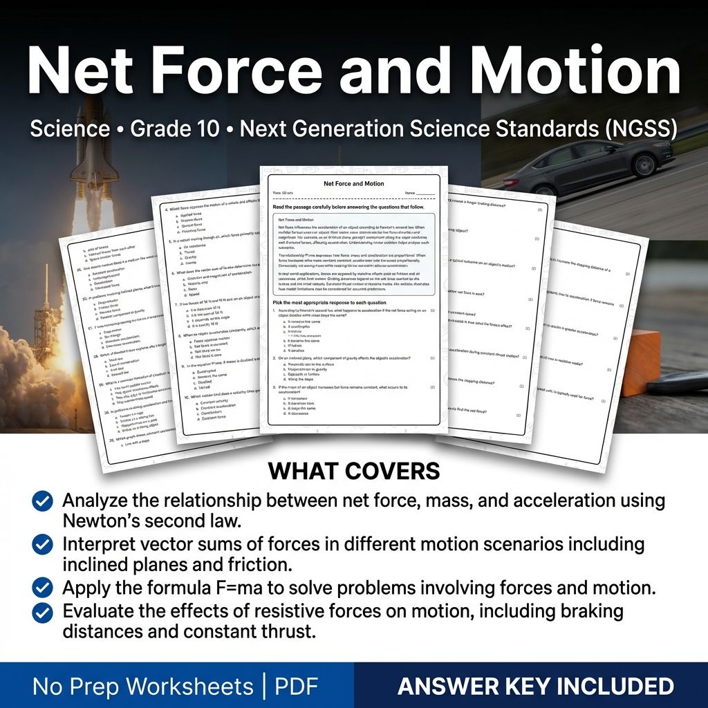 Grade 10 Science Worksheets Bundle | Environmental, Physics & Biology Topics — included worksheet 55