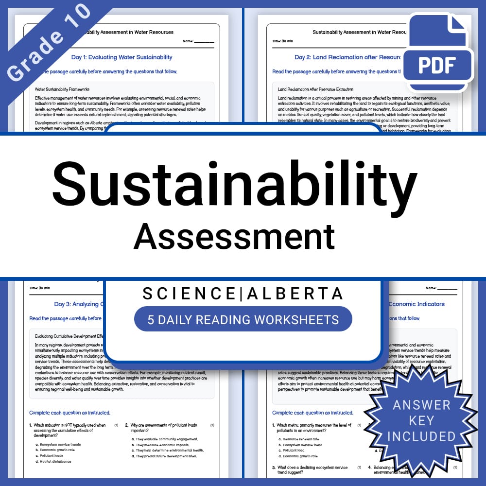 Grade 10 Science Full Year Bundle | Energy, Electricity, and Alberta Curriculum — included worksheet 55