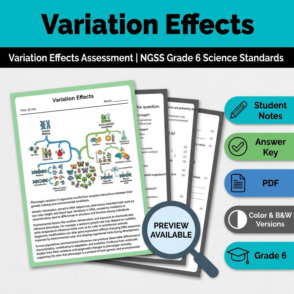 Grade 6 Science Full Year Bundle | NGSS Assessment Resources (Printable) — included worksheet 41