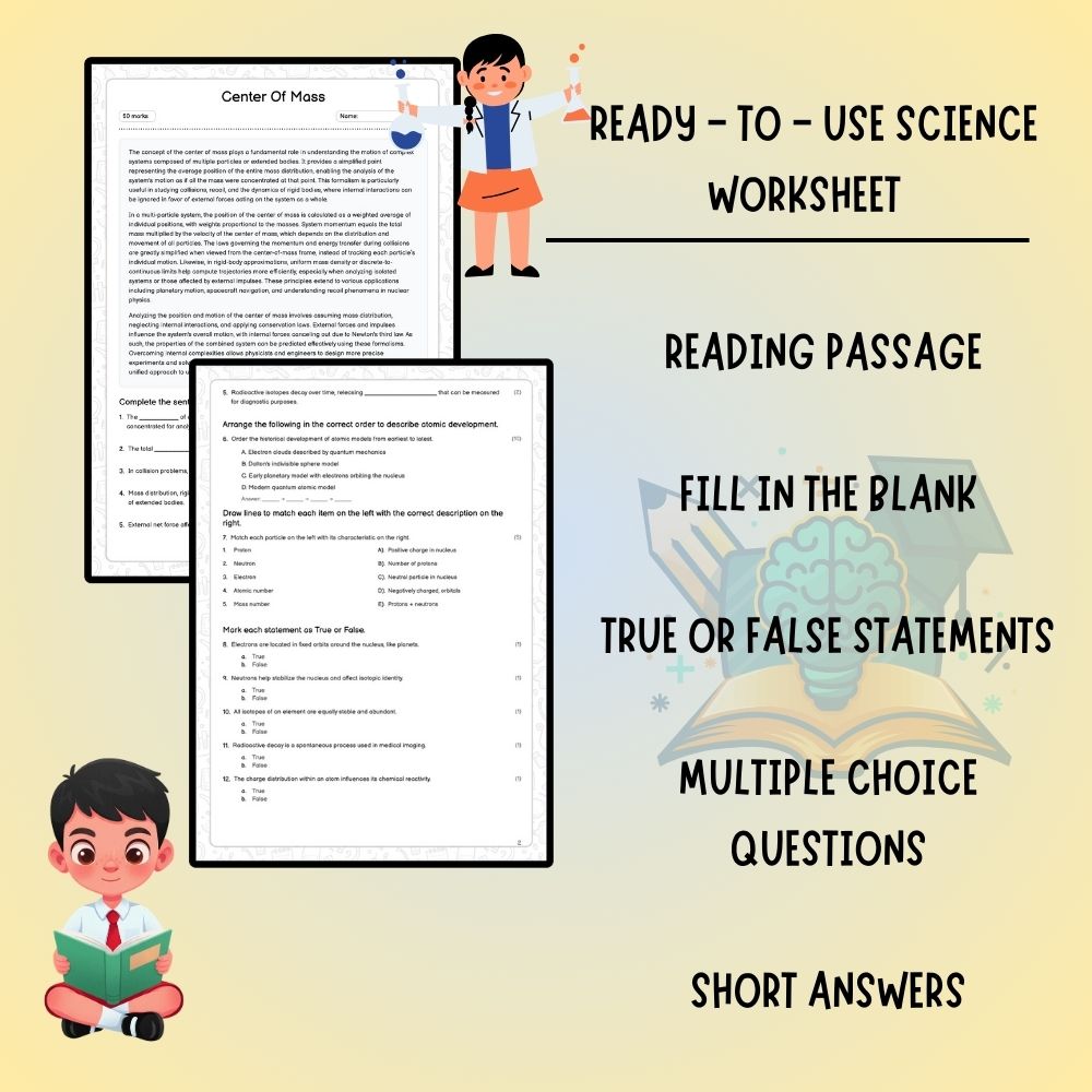 Grade 11 Science worksheet worksheet — Grade 11 Science | Center Of Mass Worksheet (Worksheet + Answer Key) – Ontario Stan…