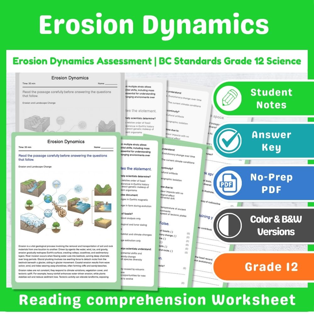Grade 12 Science Mini Bundle – Plate Tectonics & Geoscience Assessment — included worksheet 13