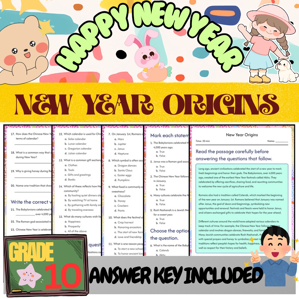 Grade 10 Seasonal bundle Calendar Systems & Celebrations(Worksheet & Answer Key) — included worksheet 4