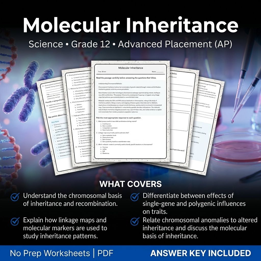 Grade 12 Science Unit Worksheet Bundle – Cell Biology, Genetics & Ecology — included worksheet 10