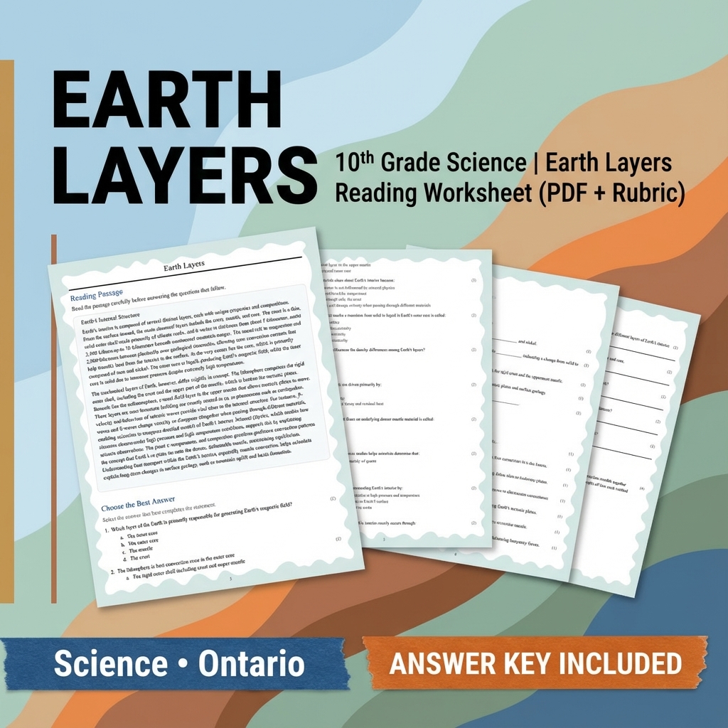 Grade 10 Science Unit Bundle – Earth Dynamics & Resources (PDF + Rubrics) — included worksheet 10