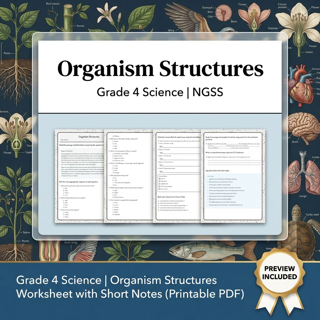 Grade 4 Science Worksheet Pack | NGSS-Aligned Energy, Weather & Structures — included worksheet 12