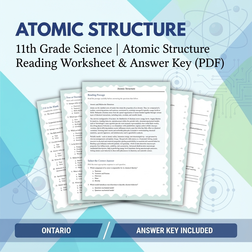 Grade 11 Science Bundle | Waves, Ecology, Physics & More (Answer Keys) — included worksheet 52