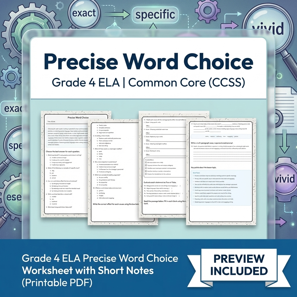 Grade 4 Text Evidence, Language & Writing ELA Full-Year Bundle: CCSS — included worksheet 36