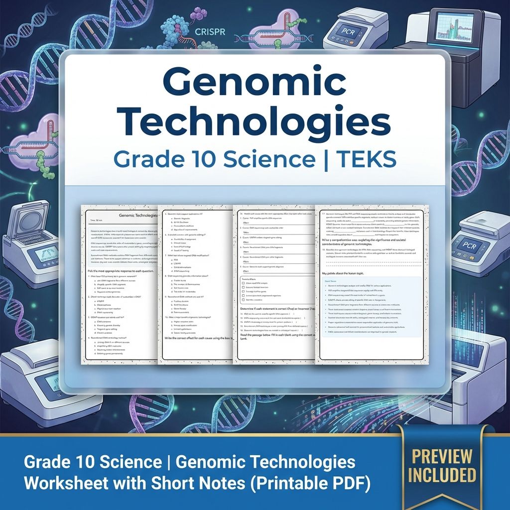 Grade 10 Science Worksheet Bundle – Genetics, Cell Biology & Ecology (PDF) — included worksheet 52