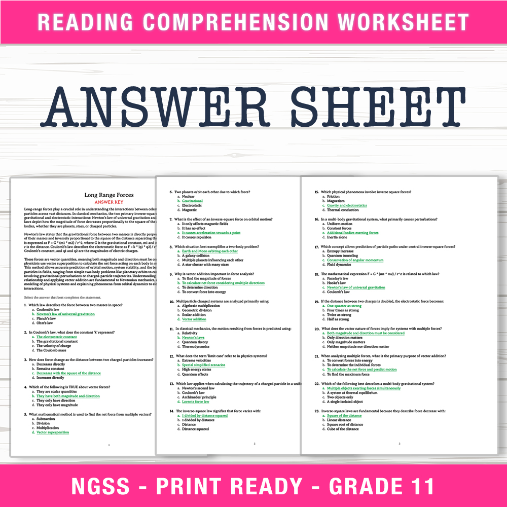 Grade 11 Science — worksheet — Grade 11 Science | Long Range Forces Worksheet (PDF + Answer Key) — page 2