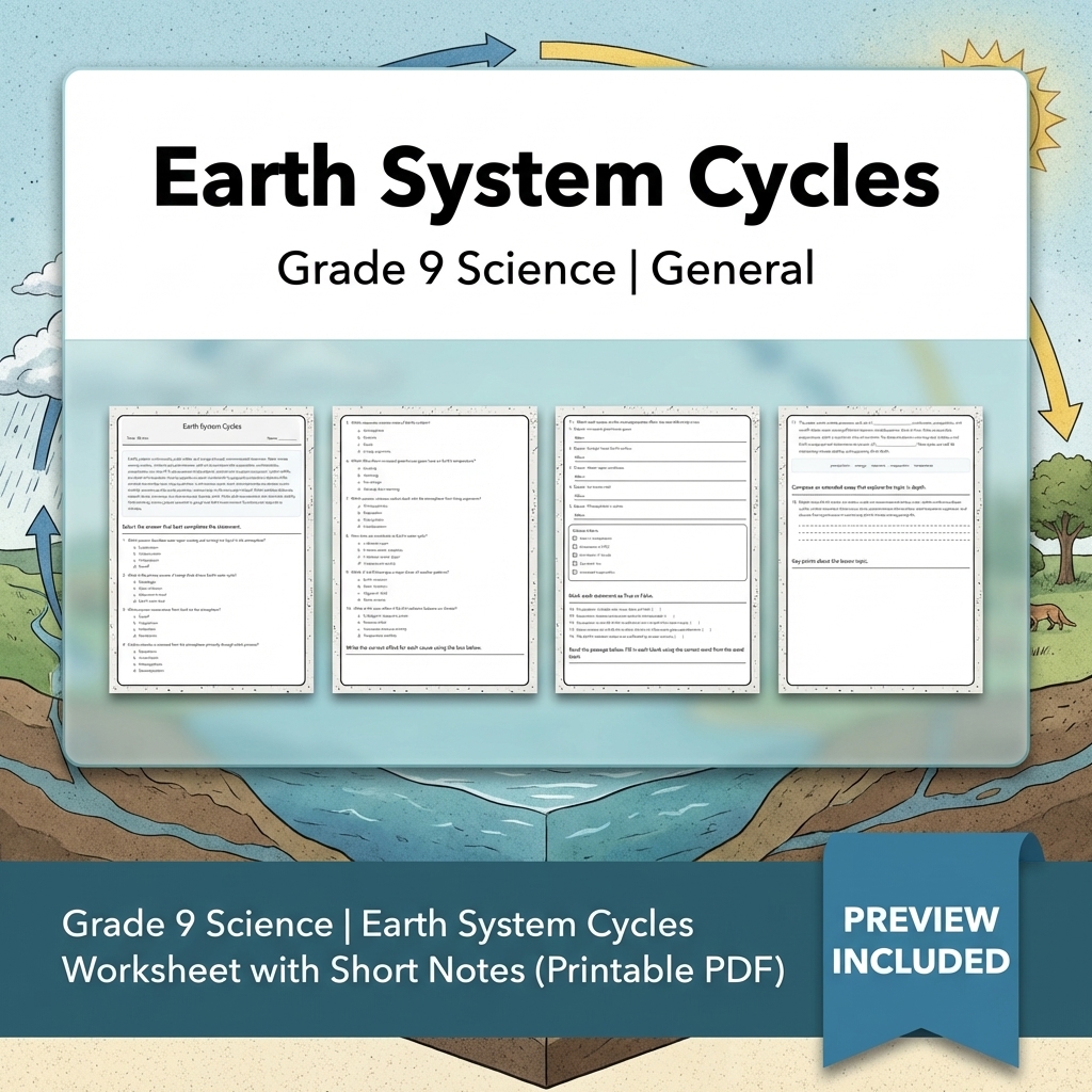 Grade 9 Science Data & Model Reasoning Full-Year Bundle: General Framework — included worksheet 32