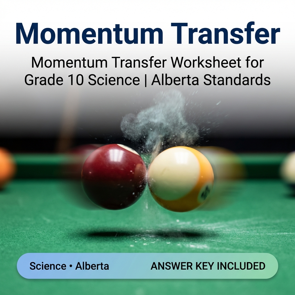 Momentum Transfer Worksheet for Grade 10 Science | Alberta Standards