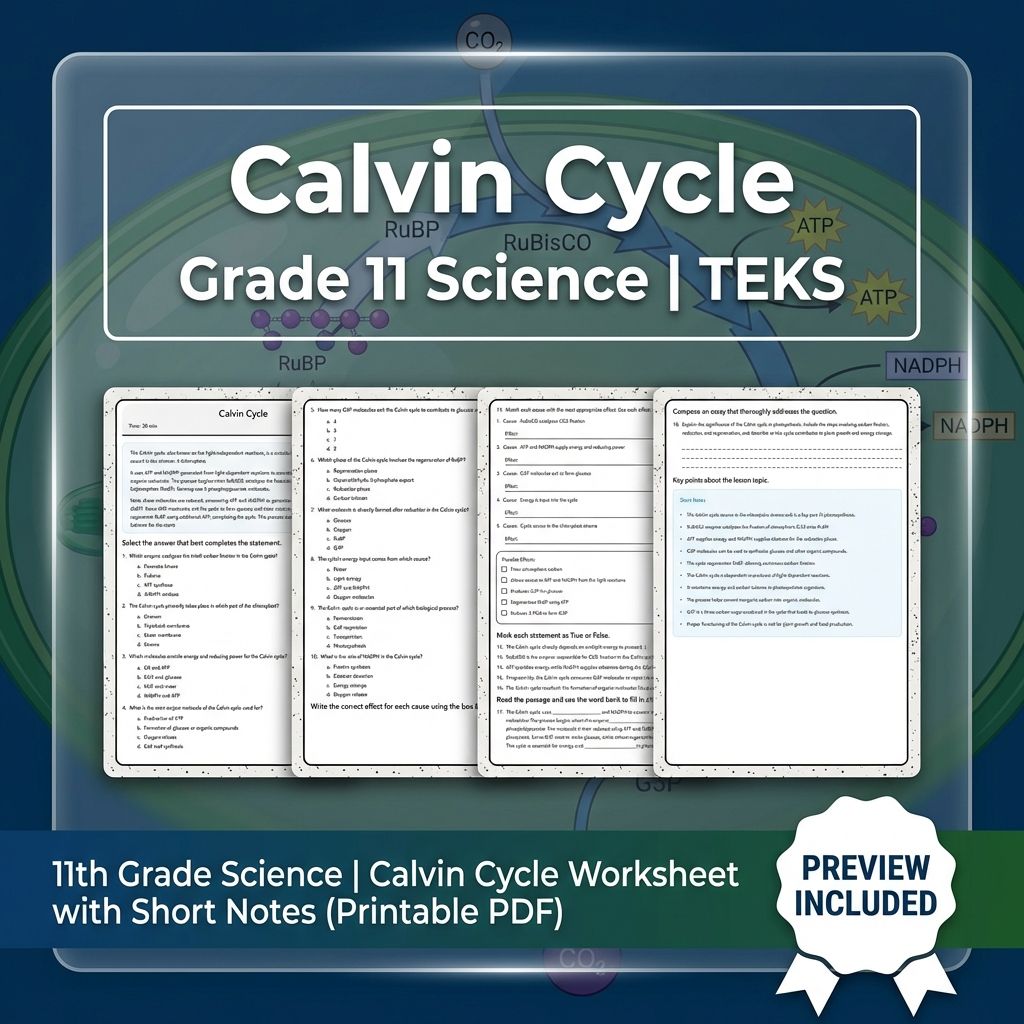 Grade 11 Science Worksheet Bundle | Genetics, Evolution & Human Body (PDF) — included worksheet 50