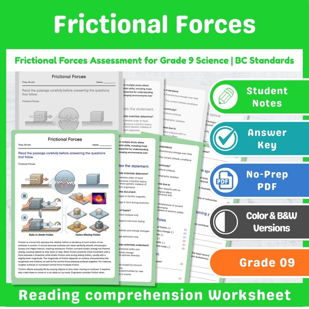 Grade 9 Science Mini Bundle – Forces and Motion Standards-Aligned Not Specified — included worksheet 15
